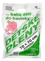 Bílé bavlněné pleny 70x70 - 10 ks
