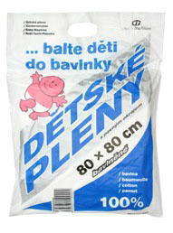 Bílé bavlněné pleny 80x80 - 10 ks